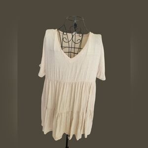Elegant Cream V-Neck Women's Top